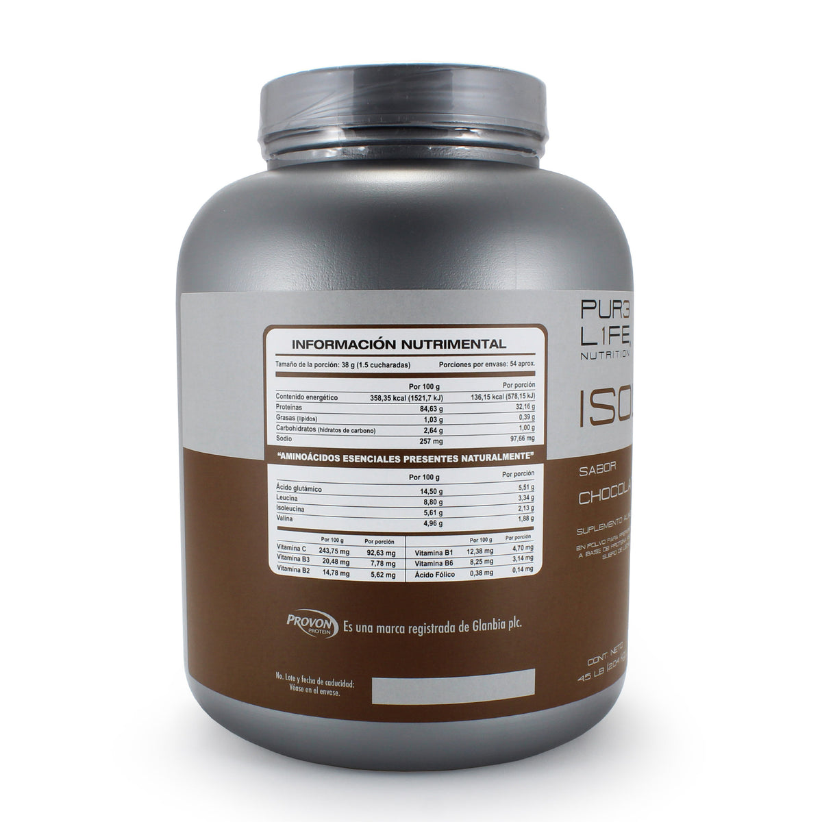 Pure Life Suplemento Gym Pre Entreno Proteína Isolate 45 Libras 20 Nutricion Balanceada 4230