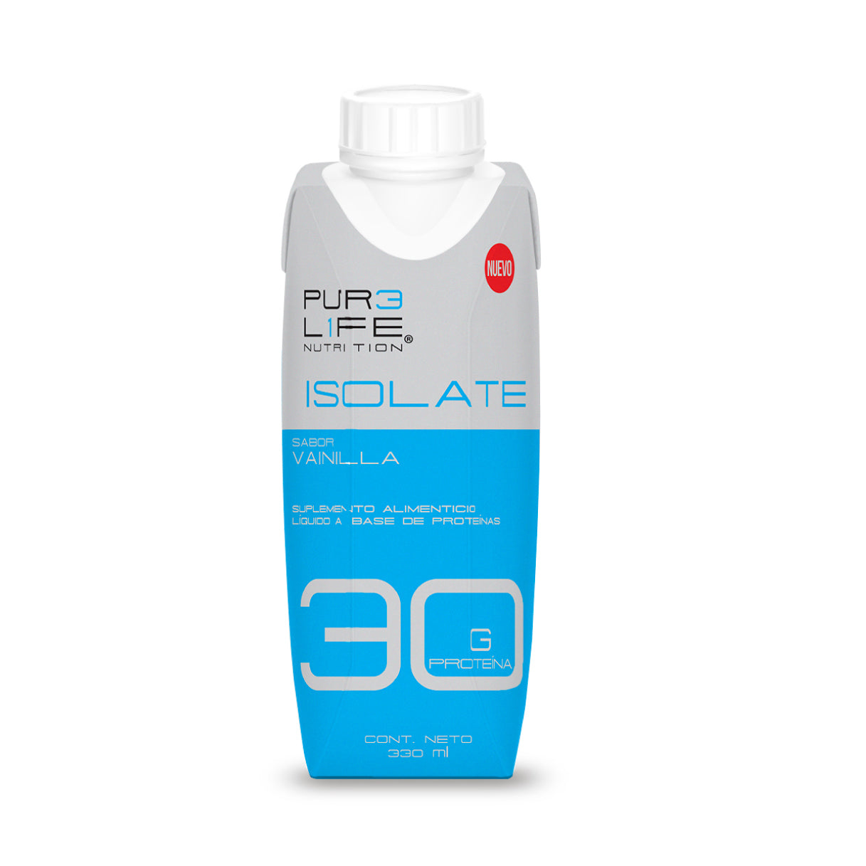 Pure Life Proteína Isolate Rtd, 12 Piezas 330 ml c/u. Sabor Vainilla