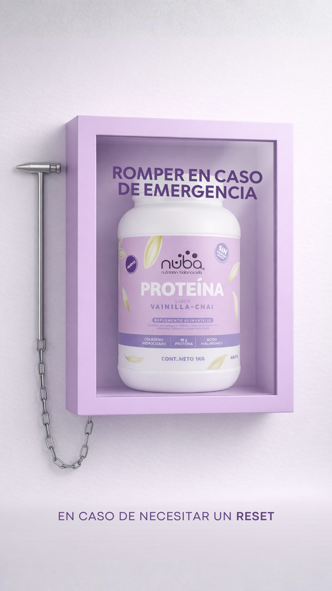 2 x Nuba Proteína Sabor Vainilla Chai con Colágeno Hidrolizado, Ácido Hialurónico y Vitaminas Sin Azúcar Añadida En Polvo Pre, Post e Intra Entrenamiento 1 kg - 36 porciones